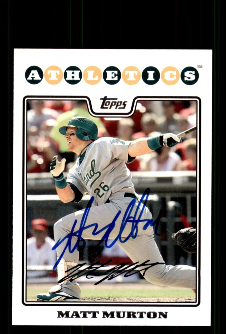 Signed Baseball Card Auto Matt Murton 2008 Topps #UH102 Oakland Athletics