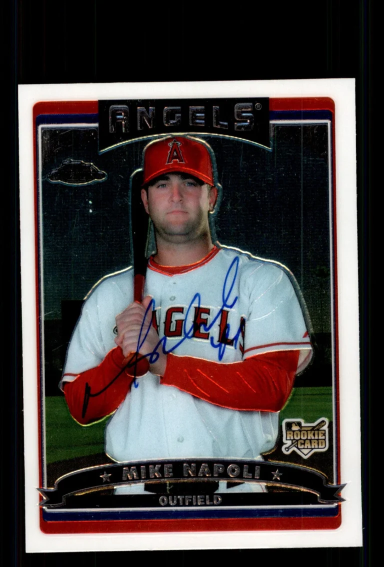 Signed Baseball Card Auto Mike Napoli 2006 Topps Chrome #317 Los Angeles Angels