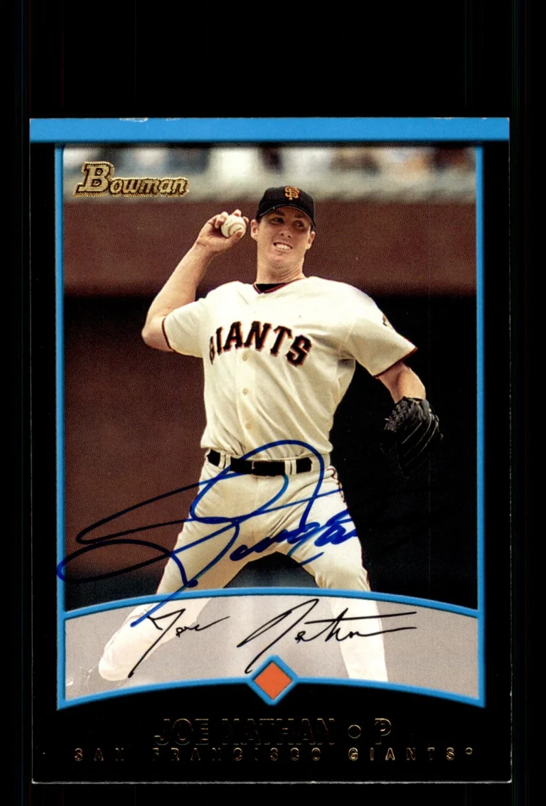 Signed Baseball Card Auto Joe Nathan 2001 Bowman #377 San Francisco Giants