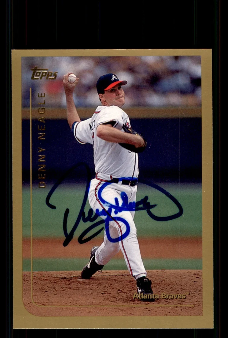 Signed Baseball Card Auto Denny Neagle 1999 Topps #185 Atlanta Braves
