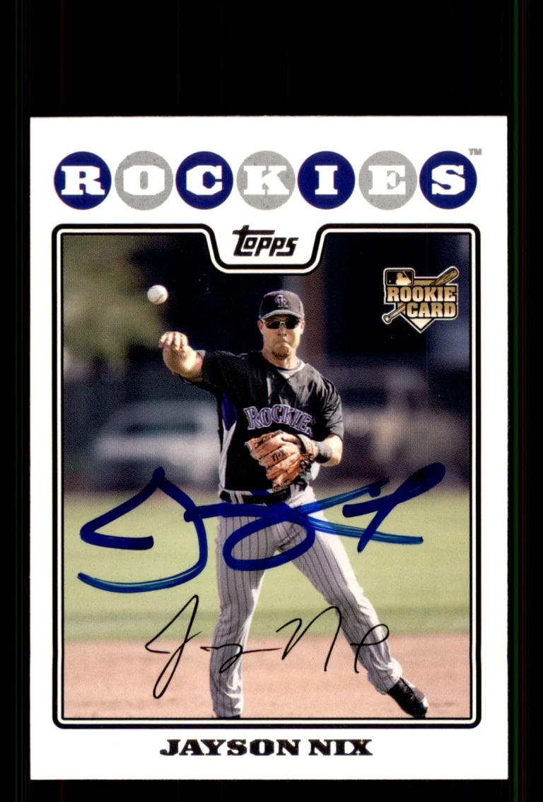 Signed Baseball Card Auto Jayson Nix 2008 Topps #333 Colorado Rockies