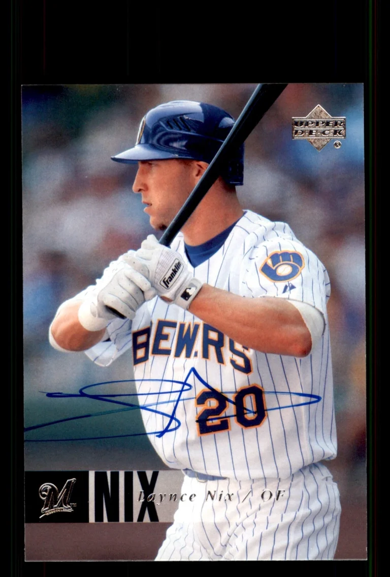 Signed Baseball Card Auto Laynce Nix 2006 Upper Deck #1106 Milwaukee Brewers