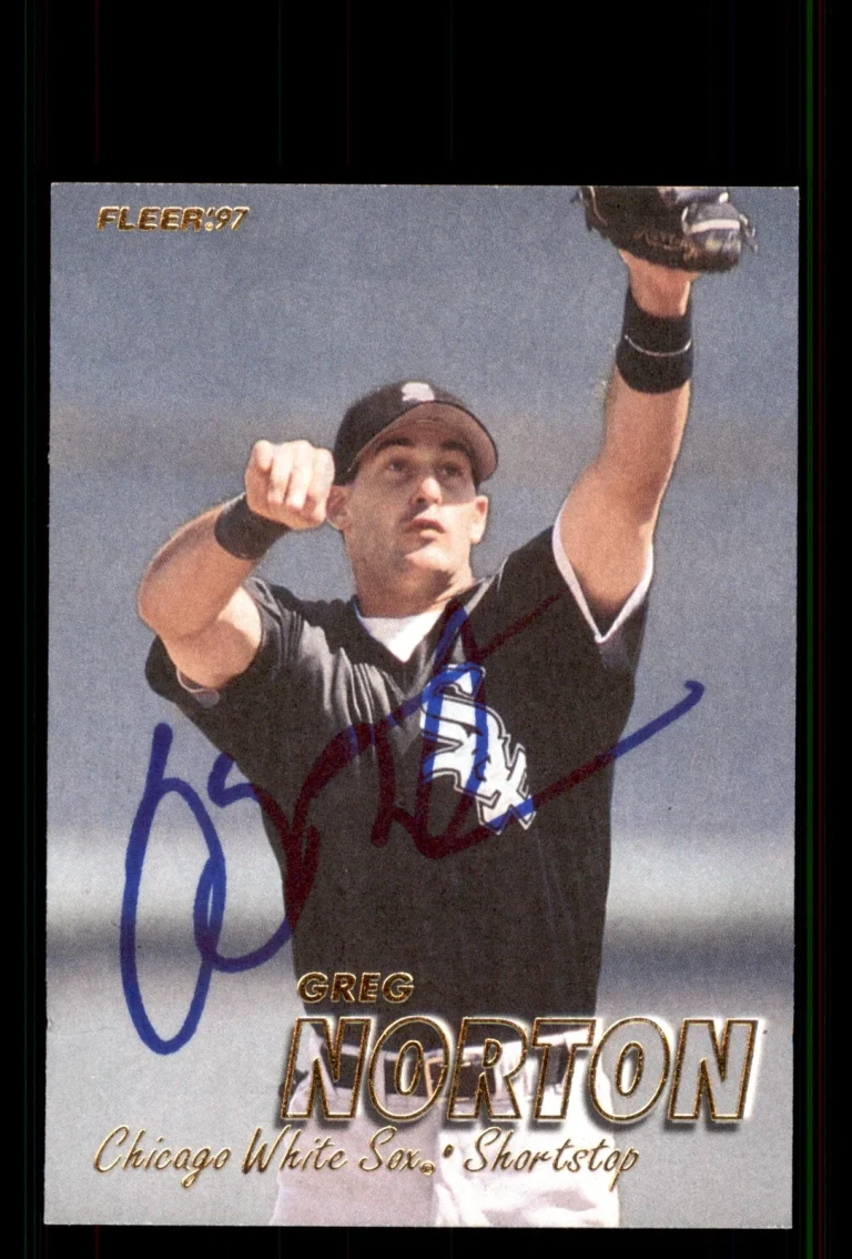 Signed Baseball Card Auto Greg Norton 1997 Fleer #67 Chicago White Sox