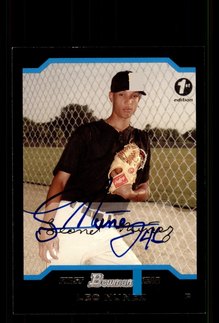 Signed Baseball Card Auto Leo Nunez 2004 Bowman #288 Pirates 1st Ed.
