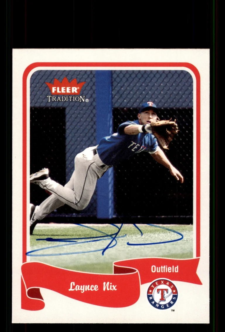 Signed Baseball Card Auto Laynce Nix 2004 Fleer Tradition #316 Texas Rangers