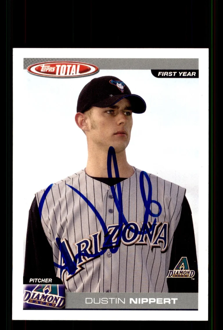Signed Baseball Card Auto Dustin Nippert 2004 Topps Total #840