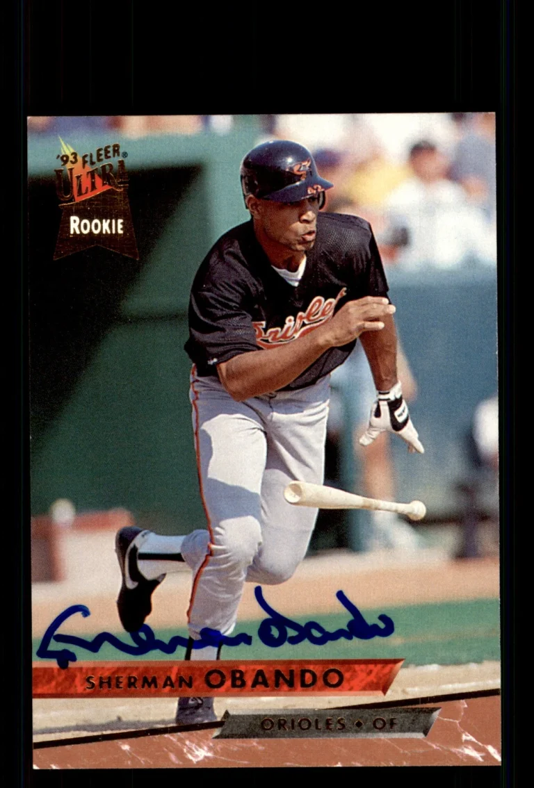 Signed Baseball Card Auto Sherman Obando 1993 Ultra #497 Baltimore Orioles