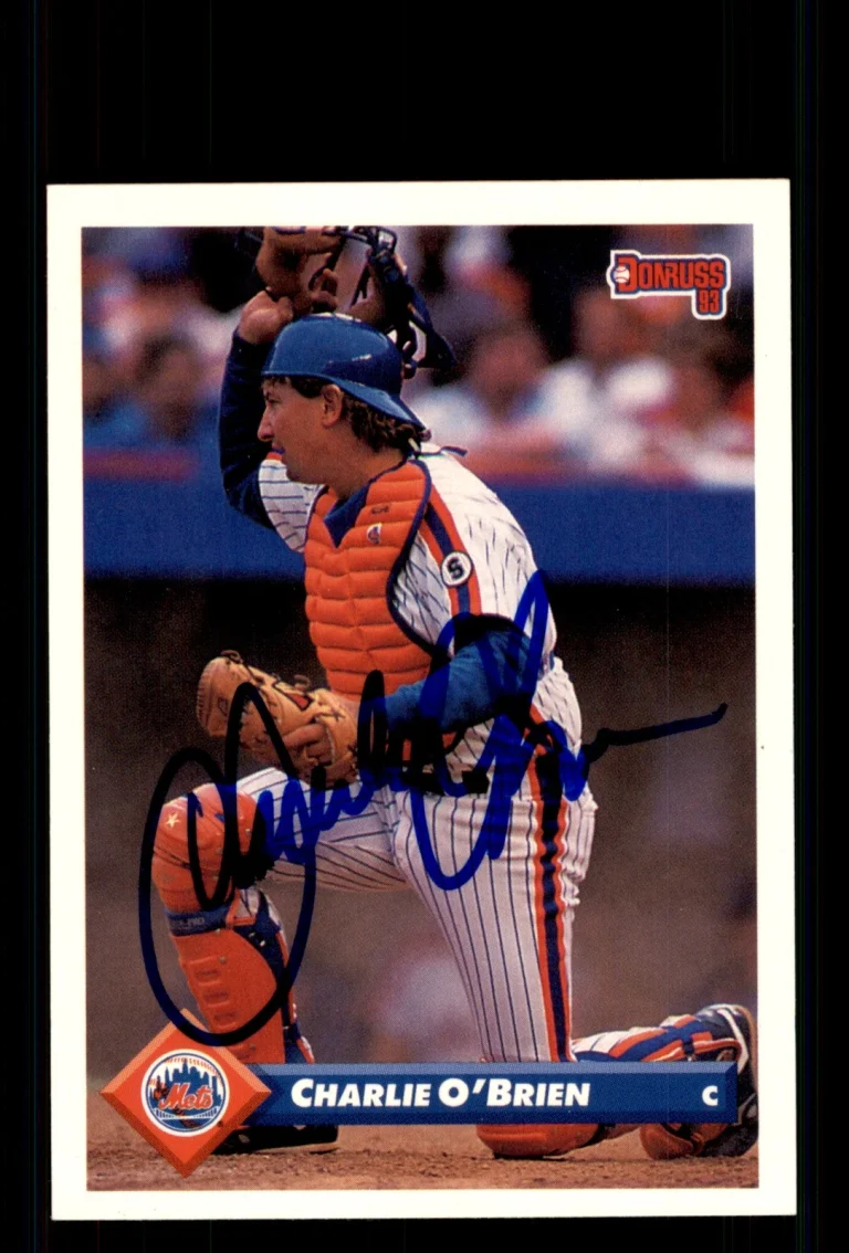 Signed Baseball Card Auto Charlie O'Brien 1993 Donruss #698 New York Mets