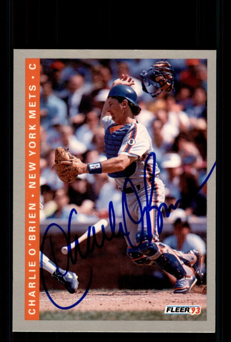 Signed Baseball Card Auto Charlie O'Brien 1993 Fleer #478 New York Mets