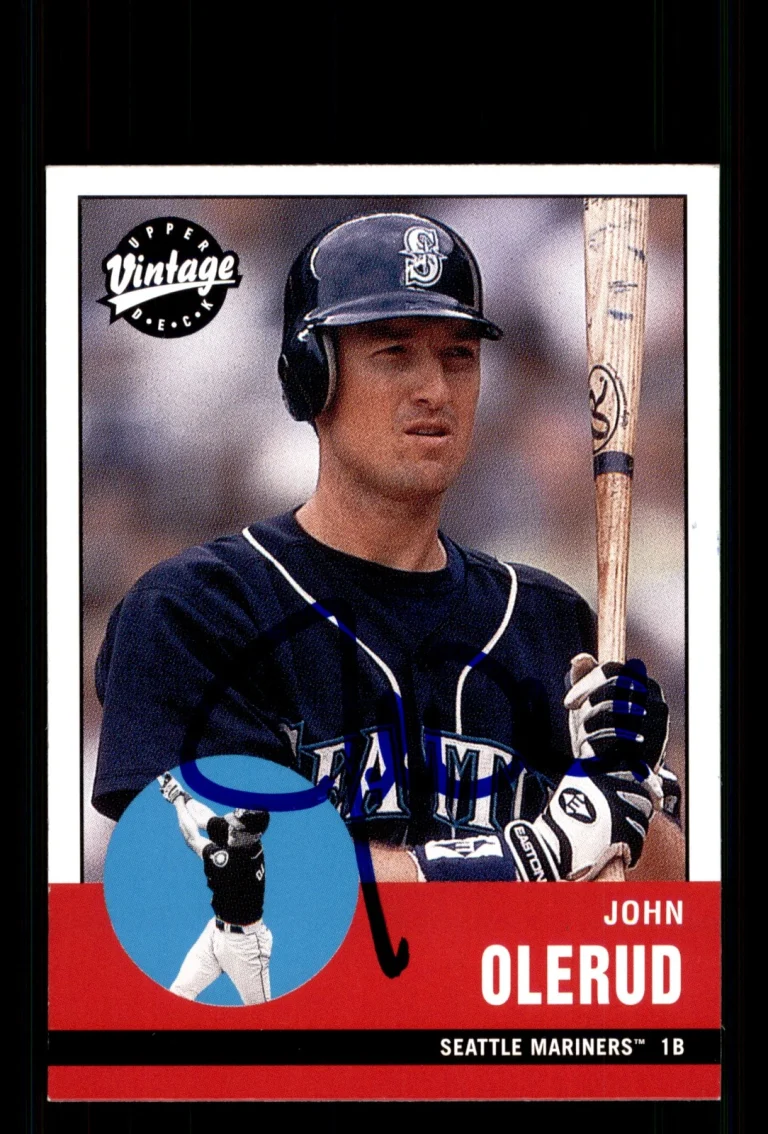 Signed Baseball Card Auto John Olerud 2001 Upper Deck Vintage #65 Mariners