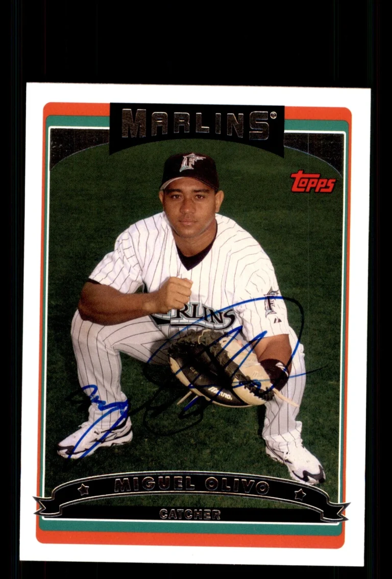 Signed Baseball Card Auto Miguel Olivo 2006 Topps #561 Florida Marlins