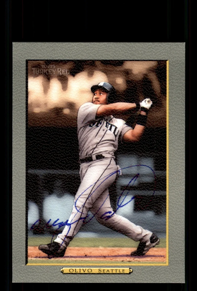 Signed Baseball Card Auto Miguel Olivo 2005 Topps Turkey Red #192 Mariners