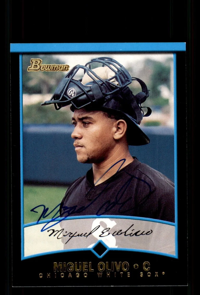 Signed Baseball Card Auto Miguel Olivo 2001 Bowman #306 Chicago White Sox