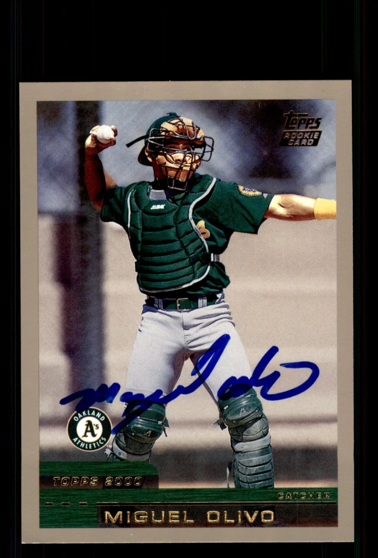 Signed Baseball Card Auto Miguel Olivo 2000 Topps Traded #T37 Athletics