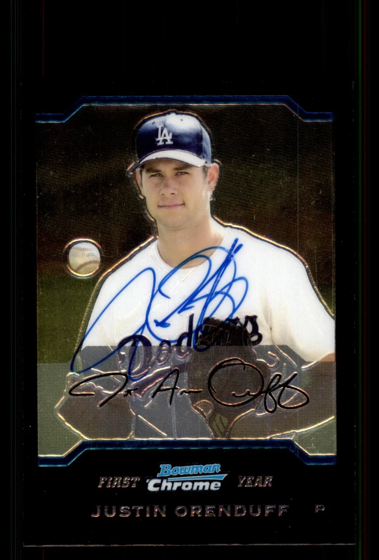 Signed Baseball Card Auto Justin Orenduff 2004 Bowman Chrome #BDP68 Dodgers