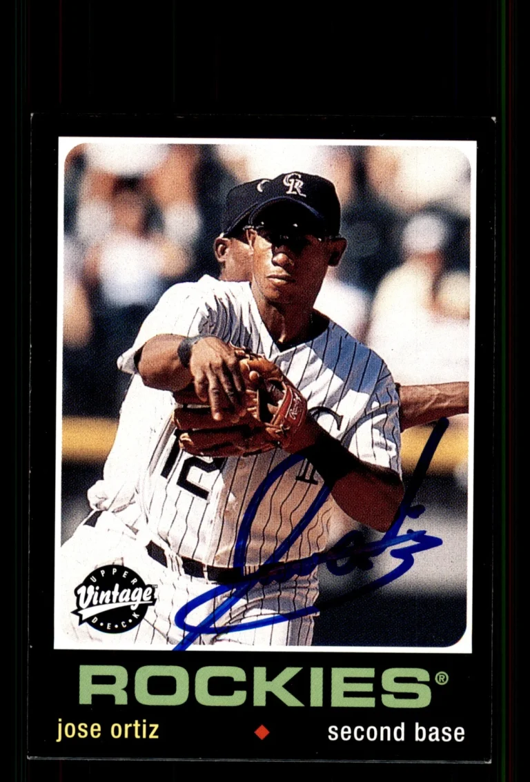 Signed Baseball Card Auto Jose Ortiz 2002 Upper Deck Vintage #267 Rockies