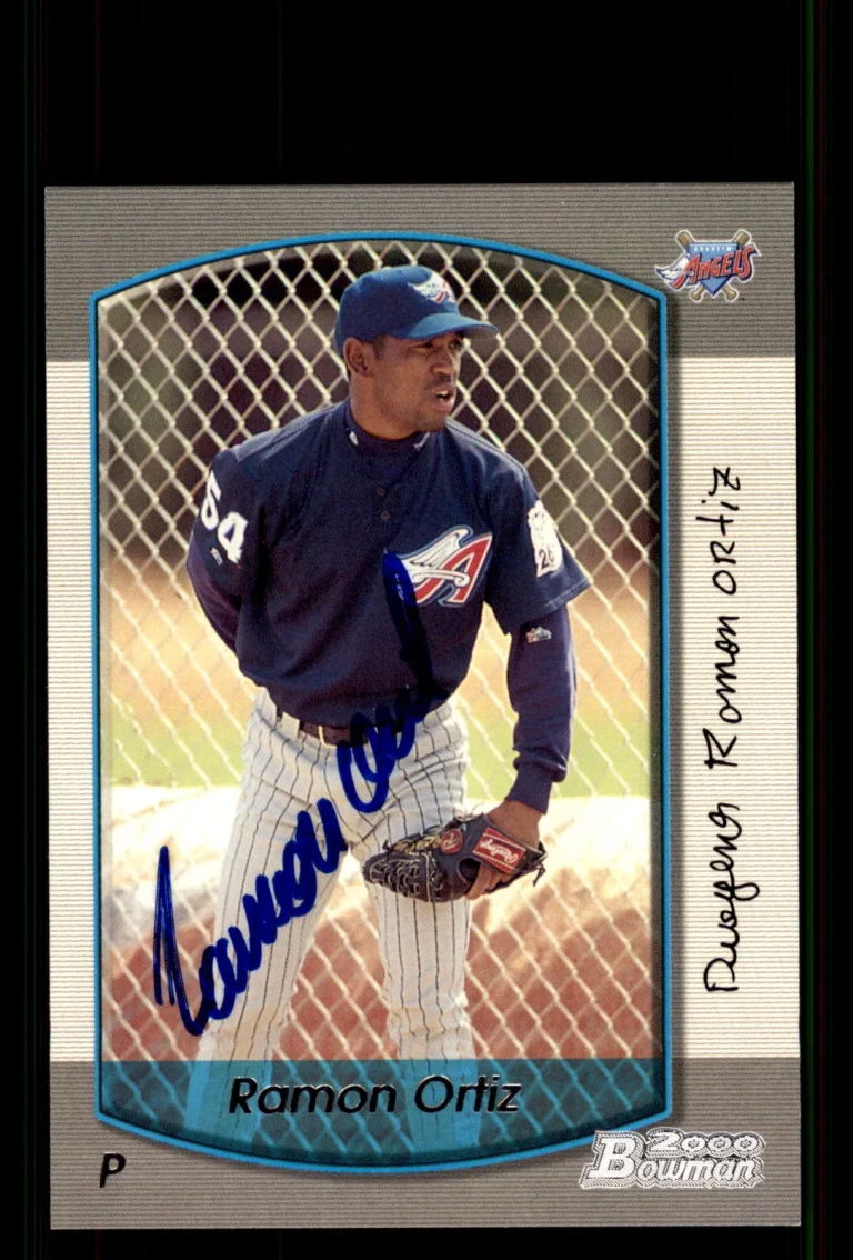 Signed Baseball Card Auto Ramon Ortiz 2000 Bowman #224 Anaheim Angels