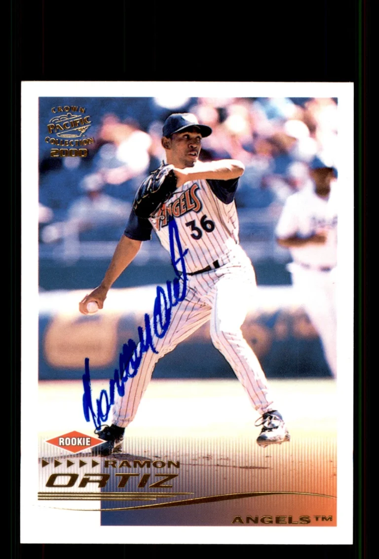 Signed Baseball Card Auto Ramon Ortiz 2000 Pacific Crown Collection #4