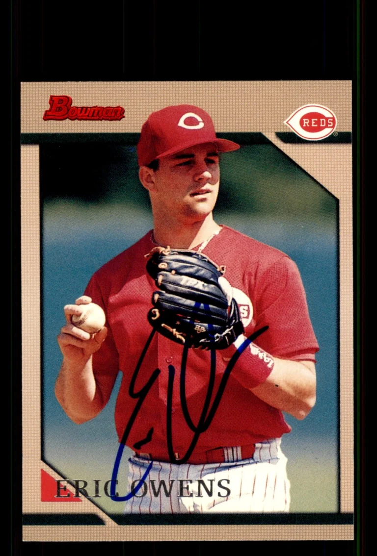 Signed Baseball Card Auto Eric Owens 1996 Bowman #373 Cincinnati Reds