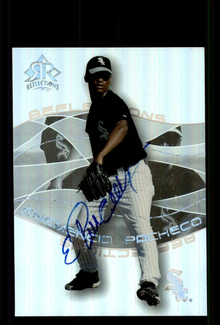 Signed Baseball Card Auto Enemencio Pacheco 2004 Upper Deck Reflections #386