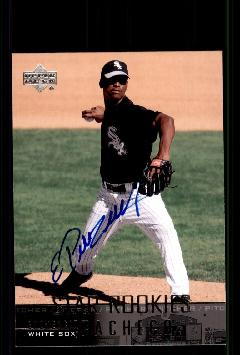Signed Baseball Card Auto Enemencio Pacheco 2004 Upper Deck #499 White Sox