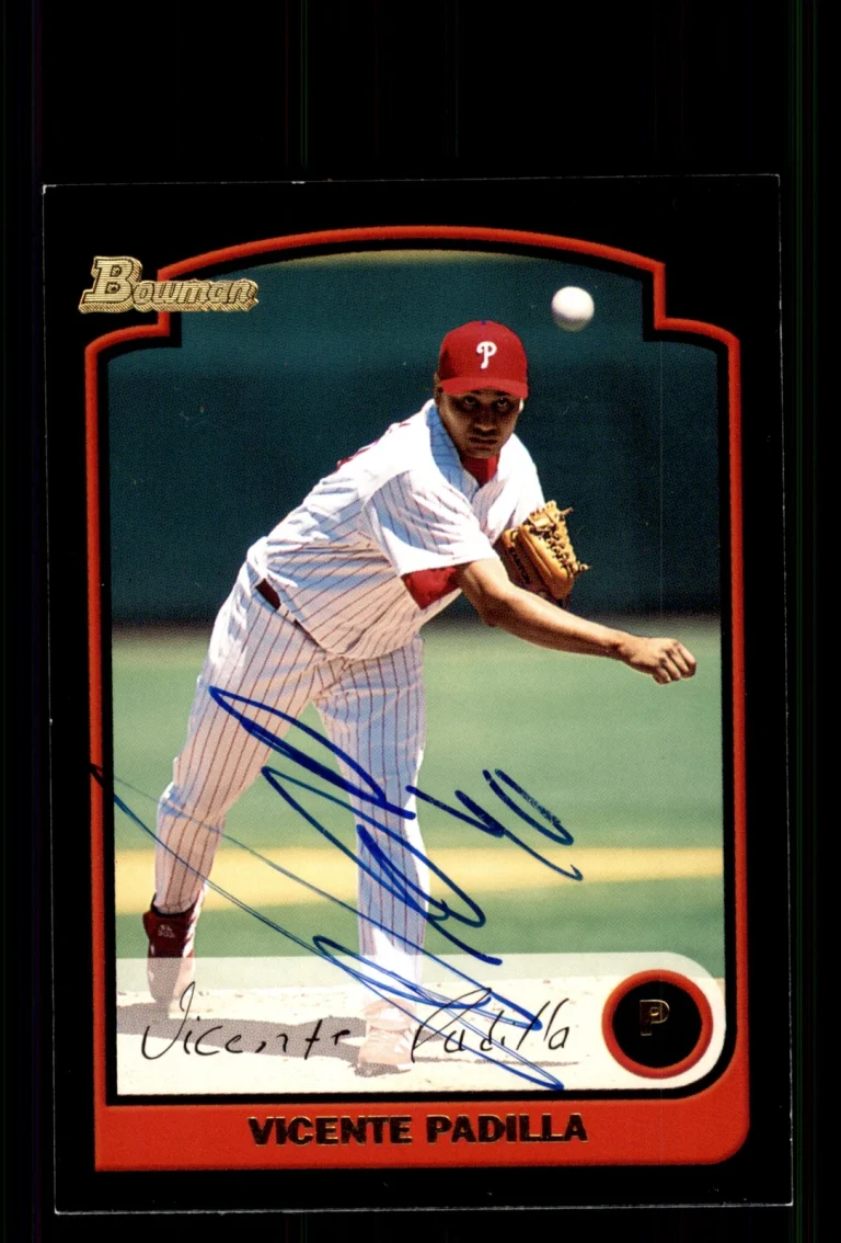 Signed Baseball Card Auto Vicente Padilla 2003 Bowman #123 Philadelphia Phillies
