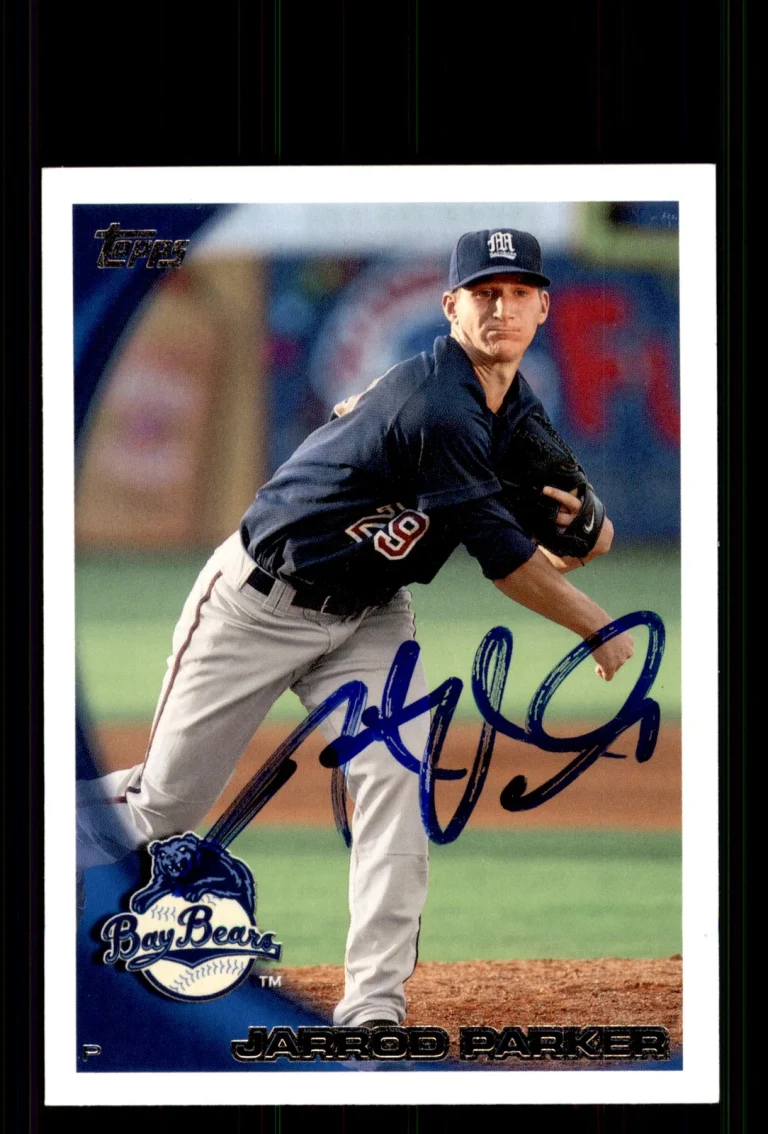 Signed Baseball Card Auto Jarrod Parker 2010 Topps Pro Debut #362