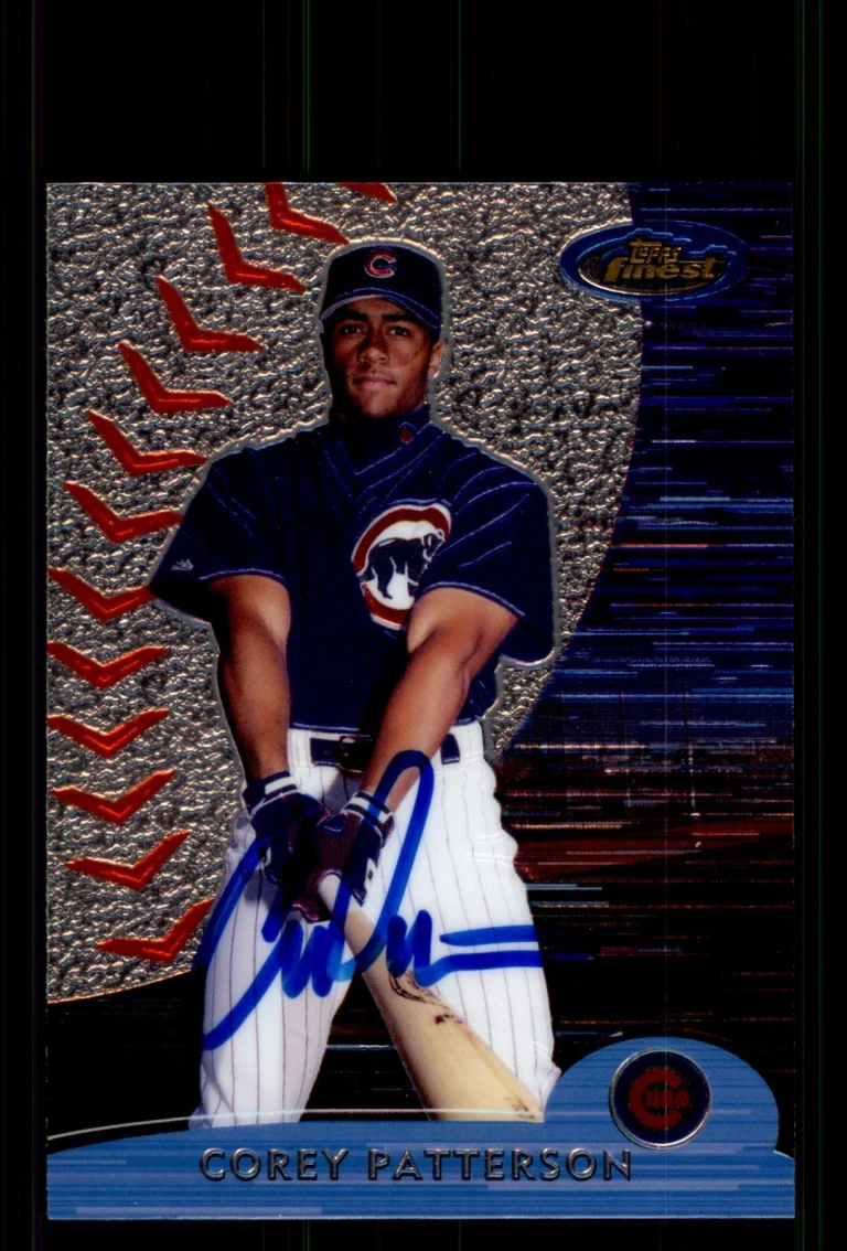Signed Baseball Card Auto Corey Patterson 2000 Finest #98 Chicago Cubs