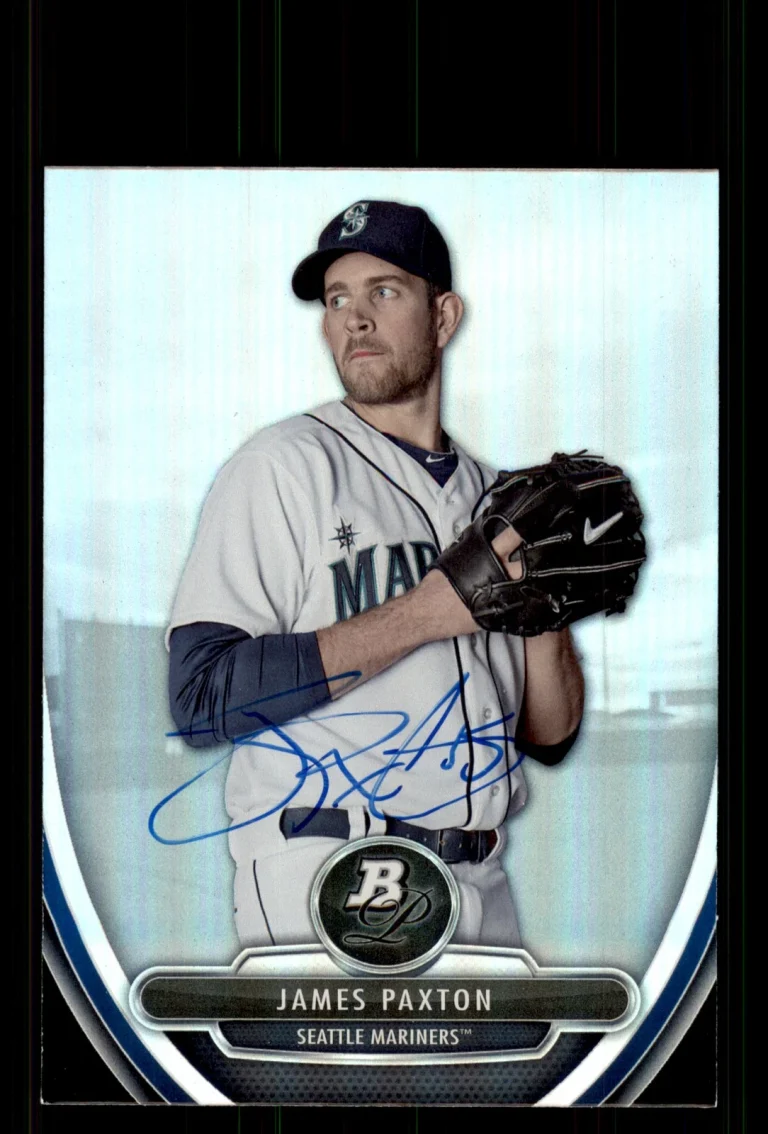 Signed Baseball Card Auto James Paxton 2013 Bowman Platinum #BPP60 Mariners