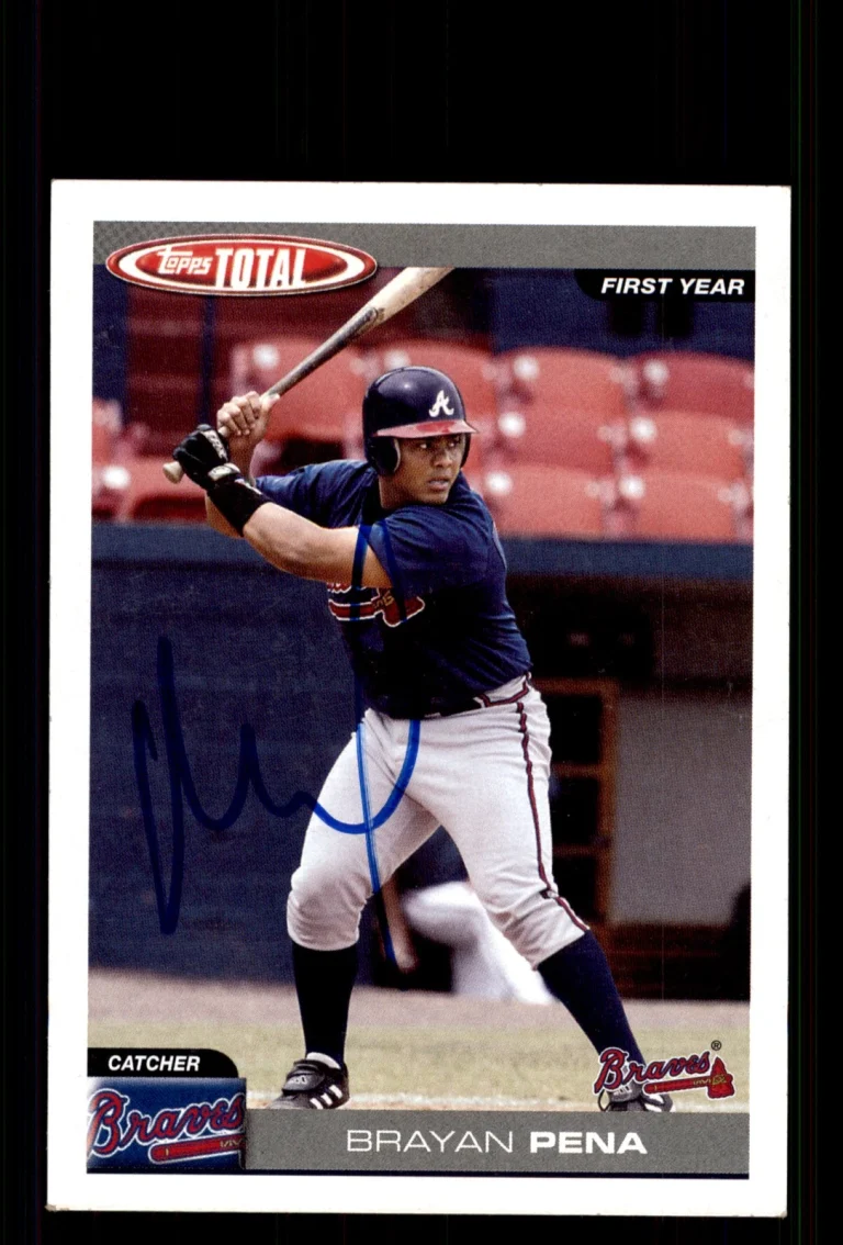 Signed Baseball Card Auto Brayan Pena 2004 Topps Total #781 Atlanta Braves