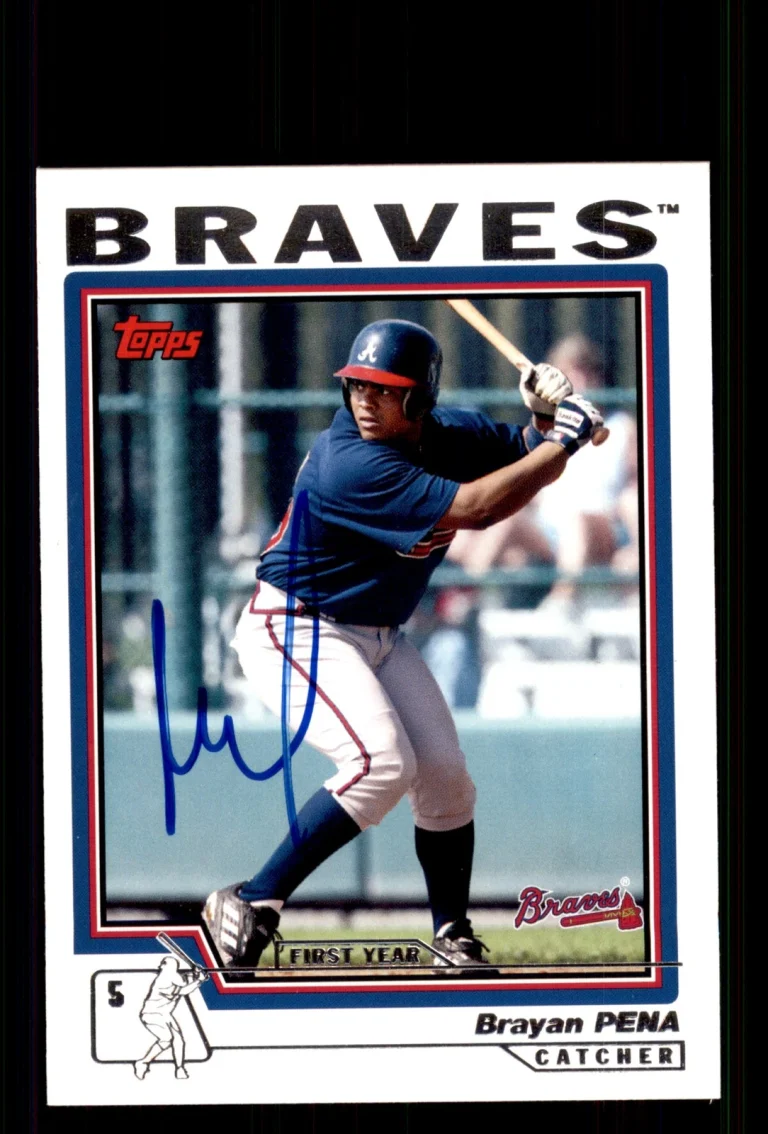 Signed Baseball Card Auto Brayan Pena 2004 Topps #300 Atlanta Braves
