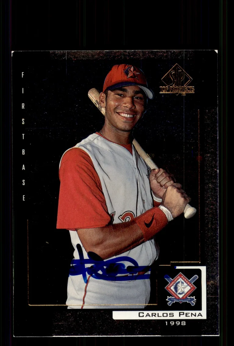 Signed Baseball Card Auto Carlos Pena 2000 SP Top Prospects #101 Rangers