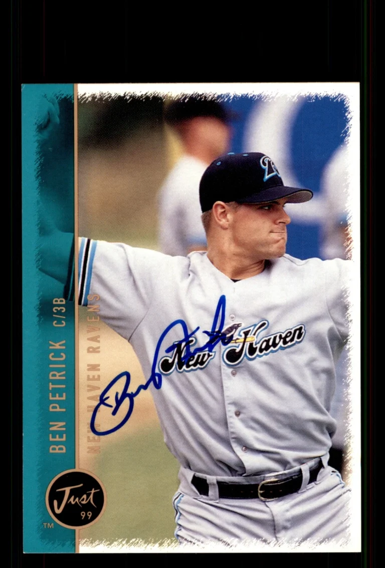 Signed Baseball Card Auto Ben Petrick 1999 Just #38 New Haven Ravens