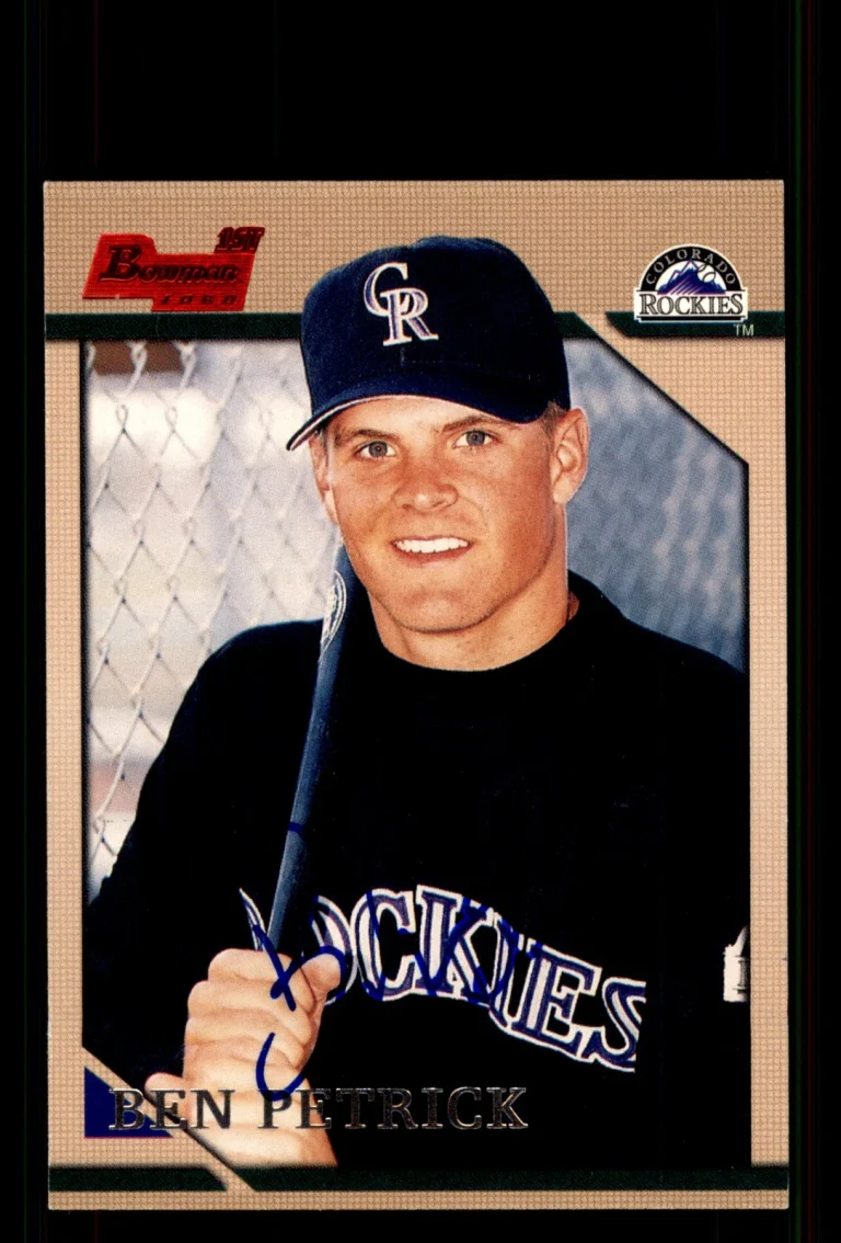 Signed Baseball Card Auto Ben Petrick 1996 Bowman #252 Colorado Rockies