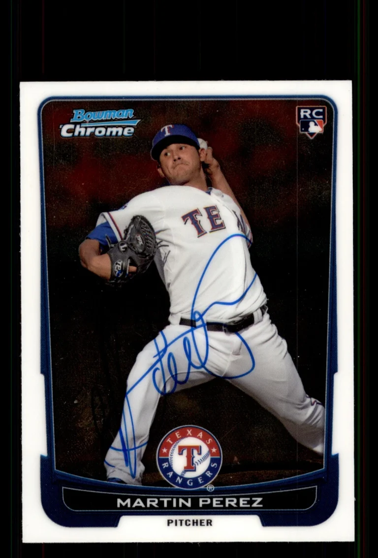 Signed Baseball Card Auto Martin Perez 2012 Bowman Chrome #17 Rangers