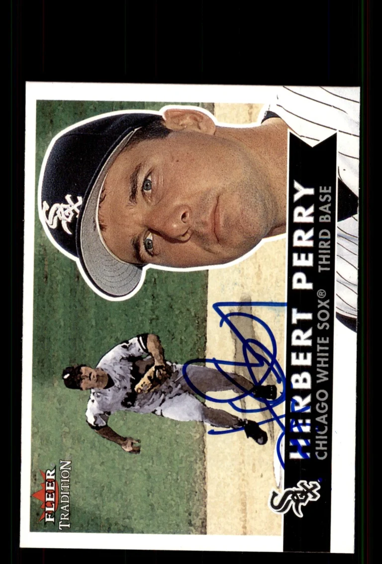 Signed Baseball Card Auto Herbert Perry 2001 Fleer Tradition #212 White Sox