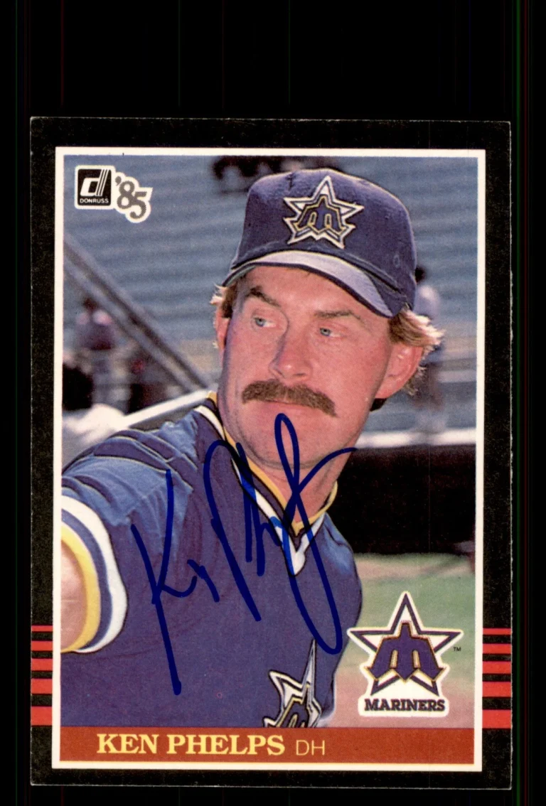 Signed Baseball Card Auto Ken Phelps 1985 Donruss #318 Seattle Mariners