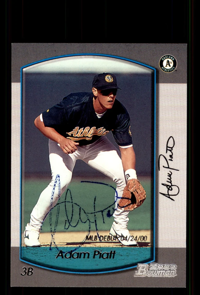 Signed Baseball Card Auto Adam Piatt 2000 Bowman Draft #8 Oakland A's