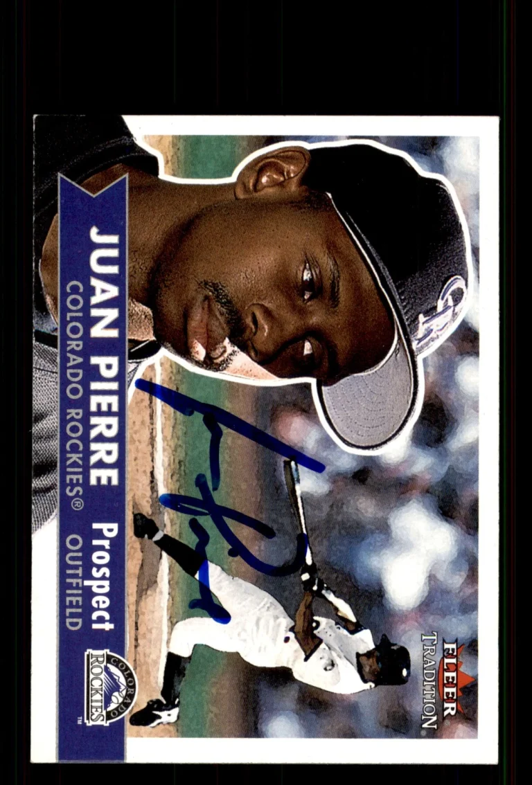 Signed Baseball Card Auto Juan Pierre 2001 Fleer Tradition #363 Colorado Rockies