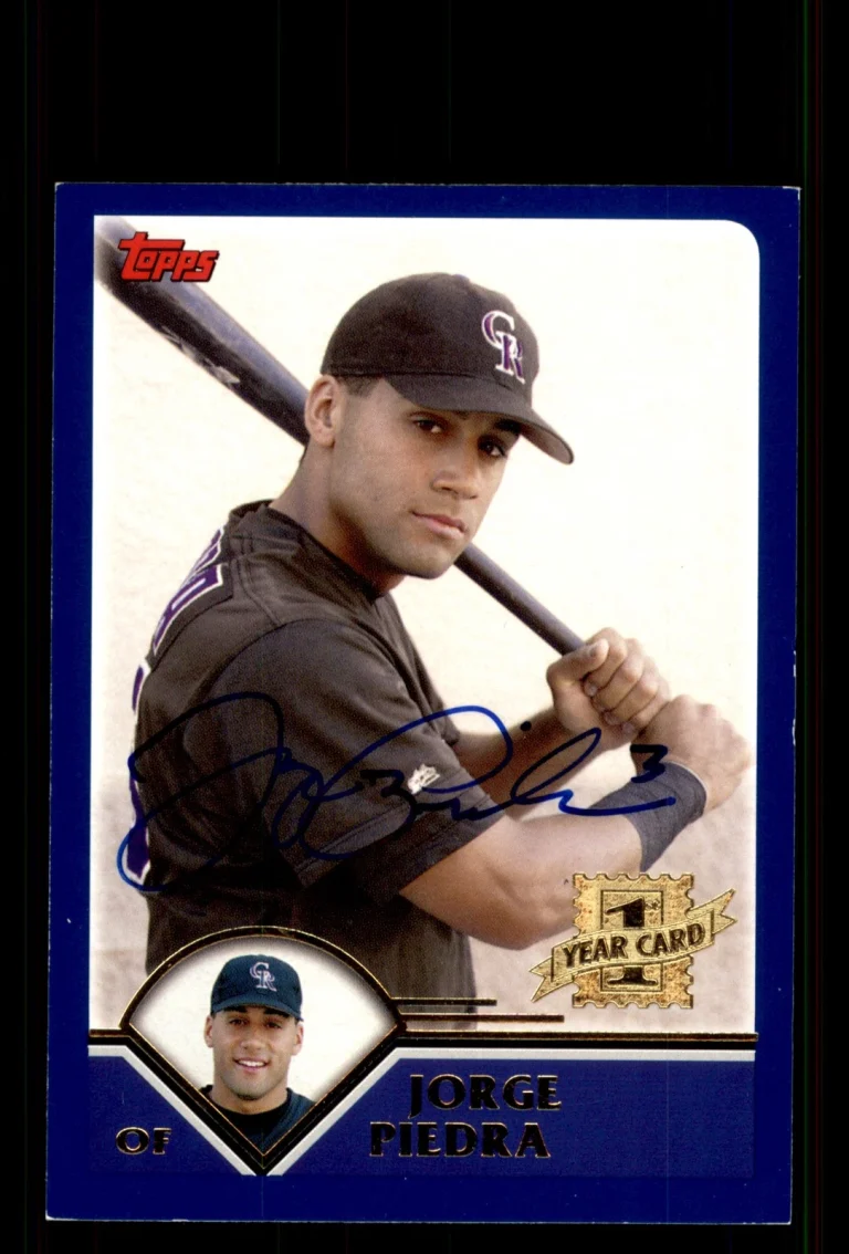 Signed Baseball Card Auto Jorge Piedra 2003 Topps Traded #T190 Rockies
