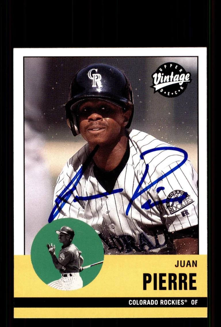 Signed Baseball Card Auto Juan Pierre 2001 Upper Deck Vintage #336 Rockies