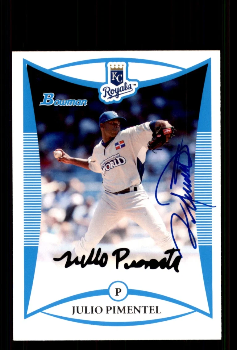 Signed Baseball Card Auto Julio Pimentel 2008 Bowman #BDPP74 Kansas City Royals