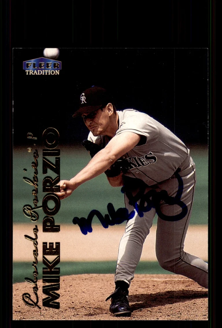 Signed Baseball Card Auto Mike Porzio 1999 Fleer Tradition Update #U-16 Rockies