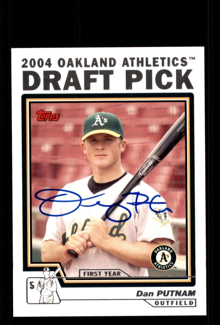 Signed Baseball Card Auto Dan Putnam 2004 Topps Traded #T82 Oakland Athletics