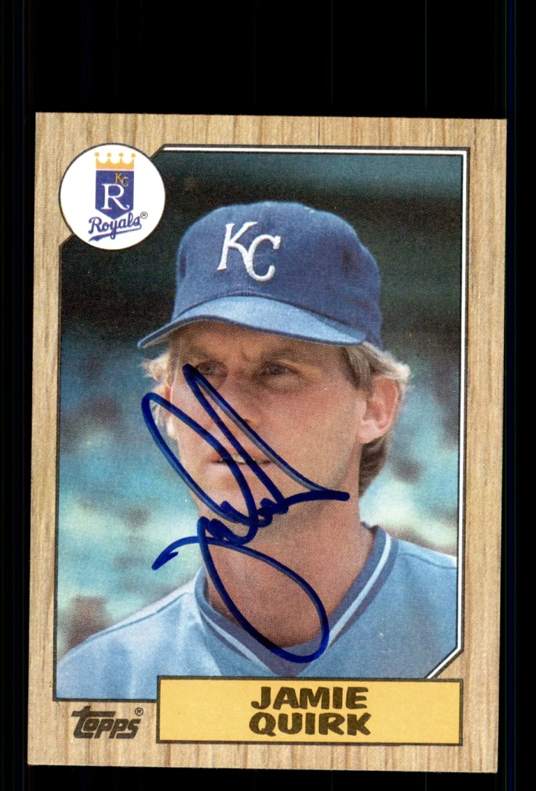 Signed Baseball Card Auto Jamie Quirk 1987 Topps #354 Kansas City Royals