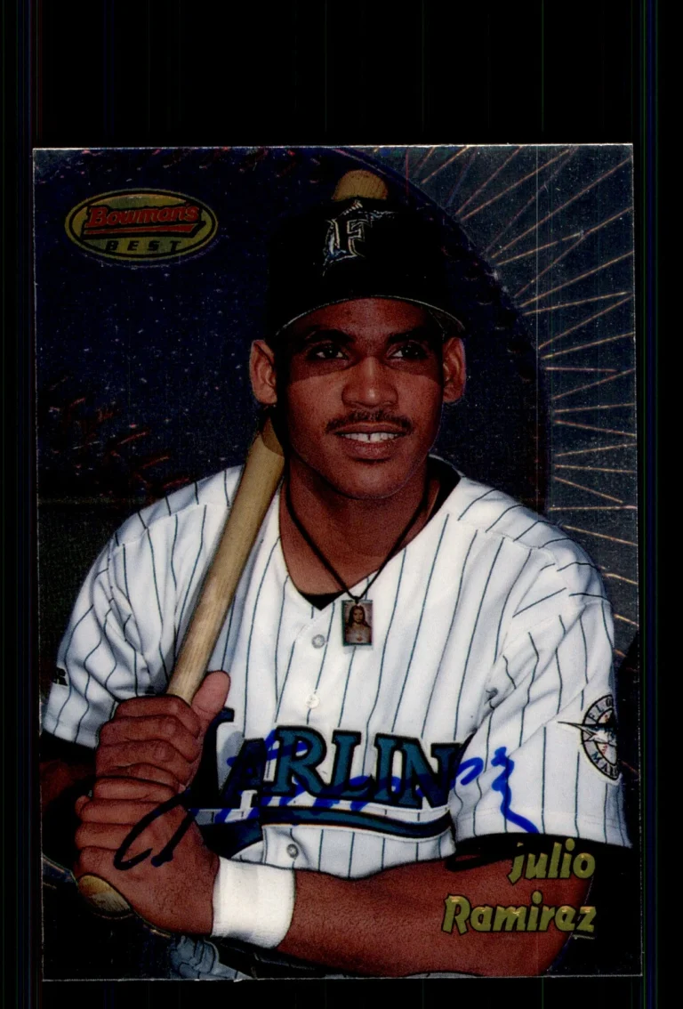 Signed Baseball Card Auto Julio Ramirez 1998 Bowman's Best #157 Florida Marlins