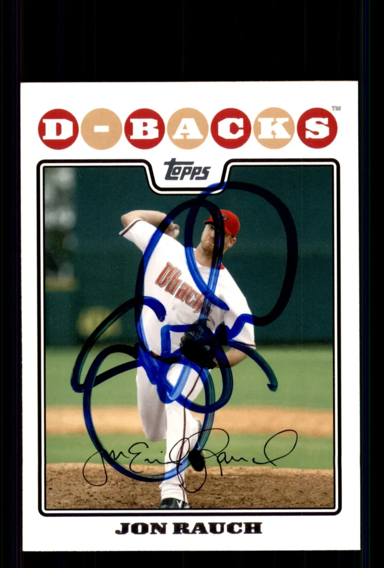 Signed Baseball Card Auto Jon Rauch 2008 Topps Updates #UH40 Diamondbacks