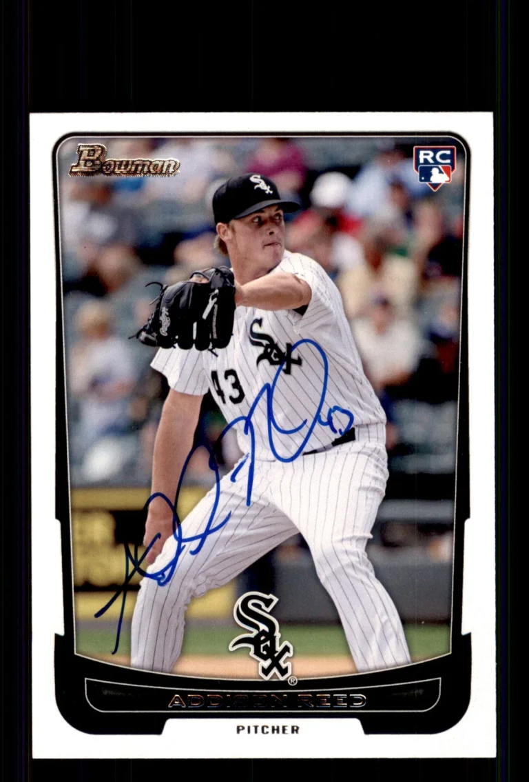 Signed Baseball Card Auto Addison Reed 2012 Bowman #220 Chicago White Sox