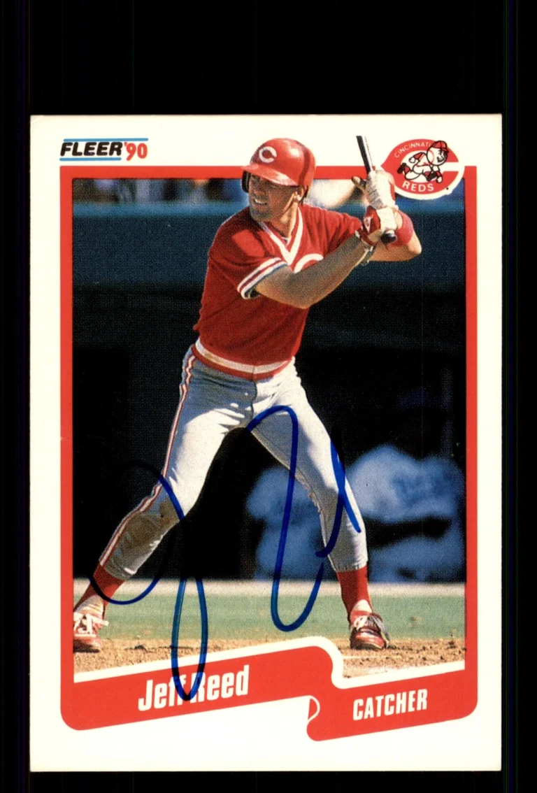 Signed Baseball Card Auto Jeff Reed 1990 Fleer #429 Cincinnati Reds