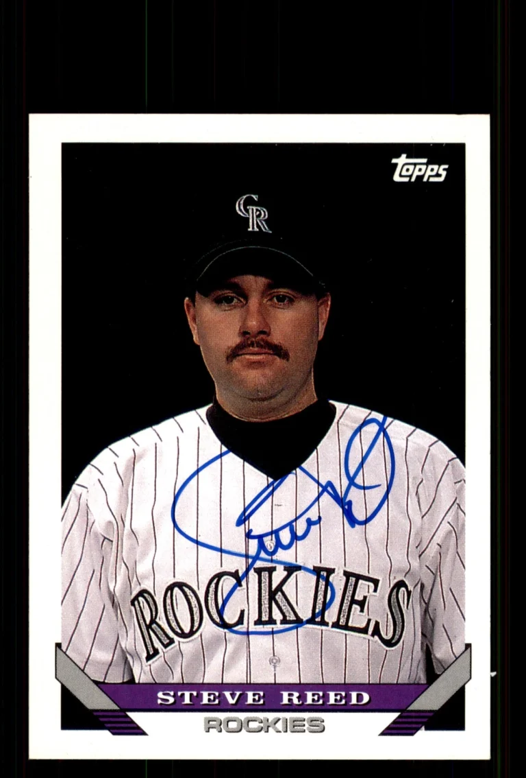 Signed Baseball Card Auto Steve Reed 1993 Topps #461 Colorado Rockies